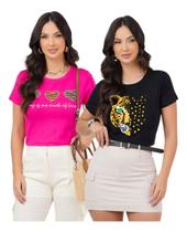Kit Blusas Femininas T Shirt + 8 Estampas