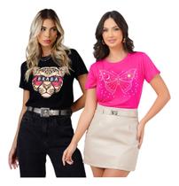 Kit Blusas Femininas T Shirt + 8 Estampas