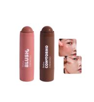 Kit Blush e Contorno Dailus Cremoso Em Stick 2 Cores *Você Escolhe*