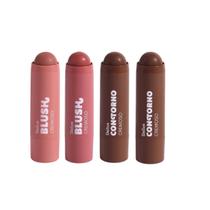 Kit Blush e Contorno Dailus Cremoso Em Stick 4 Cores Lançamento