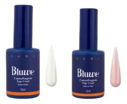 Kit Bluwe Top Coat Camuflagem 10Ml Pink Natural +Branco Baby