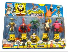 Kit Bob Esponja 10 Bonecos Molusco Patrick Plankton 7 CM