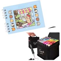 Kit Bobbie Goods Capa Dura + Caneta Marca Texto 48 Cores - Caderno Adulto e infantil