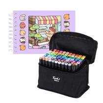 Kit Bobbie Goods Livro de Colorir Canetinhas 80 Canetas 50 Páginas Pintura Desenhos