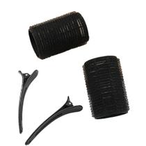 Kit Bobes de Cabelo com tiras autocolantes e Grampo 35mm Nº 4 Preto (2 Peças) Kit Bobes de Cabelo com tiras autocolantes e Grampo 35mm Nº 4 Preto (2 Peças)