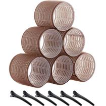Kit Bobes de Cabelo com tiras autocolantes e Grampo 60mm Nº 8 Marrom (6 Peças)
