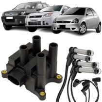 Kit Bobina + Cabos Vela Fiesta Ka Courier 1.0 1.6 Rocam Flex