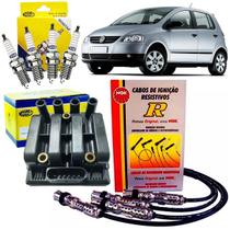 Kit Bobina + Cabos + Velas Ignição Fox 1.0 8v Flex após 2008 Kit Bobina + Cabos + Velas Ignição Fox 1.0 8v Flex após 2008