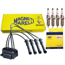 Kit Bobina + Cabos + Velas Peugeot 206 Clio 1.0 16v Gasolina