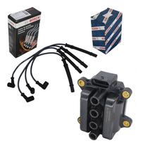 Kit Bobina E Cabo De Vela Sandero Logan Clio 1.0 16v Bosch F00099C602 / 0986221046