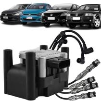 Kit Bobina Ignição + Cabos Vela Gol Fox Saveiro Polo Voyage Kit Bobina Ignição + Cabos Vela Gol Fox Saveiro Polo Voyage