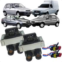 Kit Bobinas + Conectores Fiorino Palio Siena Strada Uno 1.0 1.3 1.5 Fiasa e Fire Gasolina