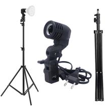 Kit Bocal Para Lâmpada Padrão E Suporte Tripé Pedestal