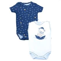 Kit Body 2 Peças Bebê Menino Suedine Estampado Upi Uli