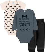 Kit Body 3 Peças Frase Suedine - Kappes Kit Body 3 Peças Frase Suedine - Kappes