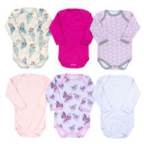 Kit body 6 peças variadas para bebê borboletas