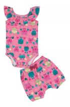 Kit Body Babado + Shorts Siri Rosa Conjunto Roupa De Bebe Kit Body Babado + Shorts Siri Rosa Conjunto Roupa De Bebe