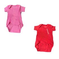 Kit Body Bebê 2 Body Manga curta Menina Tamanhos RN e P