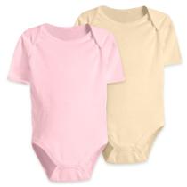 Kit Body Bebê 2 Peças Manga Curta Liso Menina Algodão Fresco
