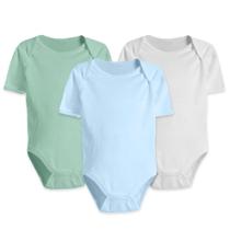 Kit Body Bebê 3 Peças Manga Curta Menino Algodão Fresco