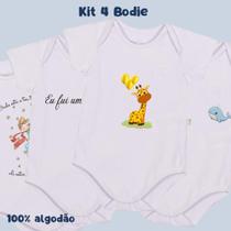 Kit Body Bebê Algodão Macacão Recém nascido 4 Bodie Sortidos