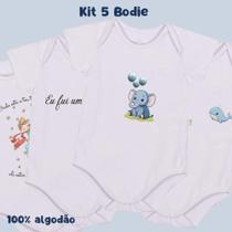 Kit Body Bebê Algodão Macacão Recém nascido 5 Bodie Sortidos Kit Body Bebê Algodão Macacão Recém nascido 5 Bodie Sortidos