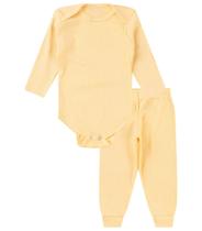 Kit Body Bebê Canelado 2 Peças Select Amarelo