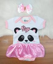 Kit Body Bebê Menina + Laço Tematico Panda Pandinha Mesvers