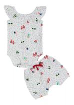 Kit Body Beby + Shorts Verão Branco Infantil Tema Praia Roupa De Bebe Kit Body Beby + Shorts Verão Branco Infantil Tema Praia Roupa De Bebe