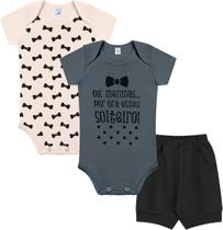 Kit Body Bermuda Bebê 'Ok Meninas' Curto