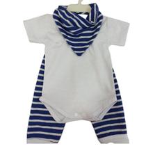 Kit Body Calça e Babador Bandana Roupinha de Bebe Menino ou Menina