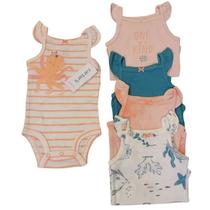 Kit Body Carters Manga Curta 5 Peças Bebe Menina Cartes Original Bori Bodi Baby Girl Cartes 5 Pack