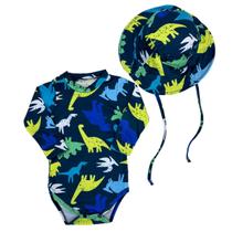 Kit Body + Chapéu Bebê Proteção Solar Praia Piscina Verão