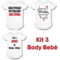 Kit body de bebê frases de madrinha roupa baby dinda - VIDAPE