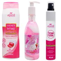Kit Body Girl Morango Com Chantilly + Sabonete Íntimo + Perfume de Calcinha Tutti Frutti