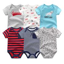 Kit Body Importados C/6 Peças Bebê Manga Curta Menina Menino Kit Body Importados C/6 Peças Bebê Manga Curta Menina Menino