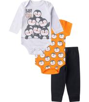 Kit Body Infantil Longo 3 Peças Kappes Laranja Kit Body Infantil Longo 3 Peças Kappes Laranja