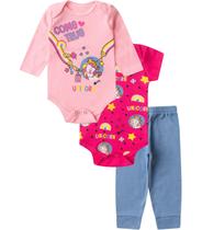 Kit Body Infantil Longo 3 Peças Select Rosa Kit Body Infantil Longo 3 Peças Select Rosa