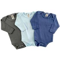 Kit Body Liso Suedine bebê 3 peças Menino, Menina e Neutro