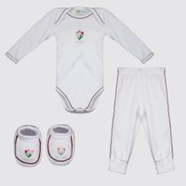 Kit Body Longo Calça e Pantufa Infantil Fluminense Kit Body Longo Calça e Pantufa Infantil Fluminense