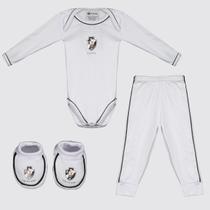 Kit Body Longo Calça e Pantufa Infantil Vasco Kit Body Longo Calça e Pantufa Infantil Vasco