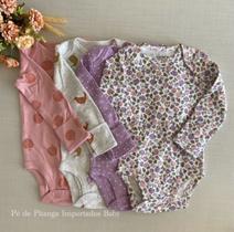 Kit body Maçã floral Carters manga longa - 4 peças (lançamento)