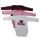 Kit body manga longa - 3 unidades - tamanho rn ao g 132255 - baby best