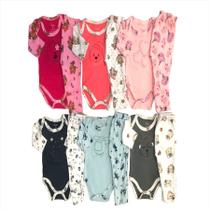 Kit Body Manga Longa Bordado Estampado e Calça Estampada 6 pçs Kit Body Manga Longa Bordado Estampado e Calça Estampada 6 pçs
