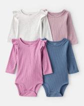 Kit Body Manga Longa Carters Com 4 Peças Menino (a) -