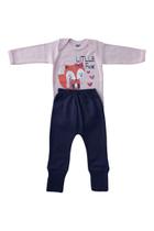 Kit Body Manga Longa e Culote Bebê Menina Raposa