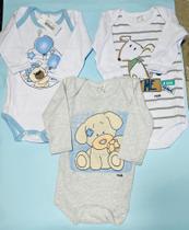 Kit Body Menino Mub Longo Estampado Sortidos - 03 Peças Kit Body Menino Mub Longo Estampado Sortidos - 03 Peças
