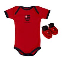 Kit Body + Pantufa Flamengo Torcida Baby Oficial - Infantil