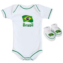 Kit Body + Pantufa para Bebê do Brasil Torcida Baby - 033