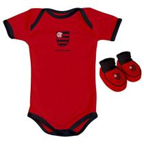 Kit Body + Pantufa Para Bebê Do Flamengo 033A P
